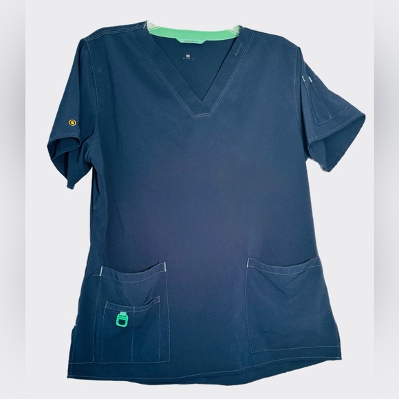 CARHARTT Scrub top Force Women’s Scrub top, Medium, Navy & Green - Picture 1 of 5